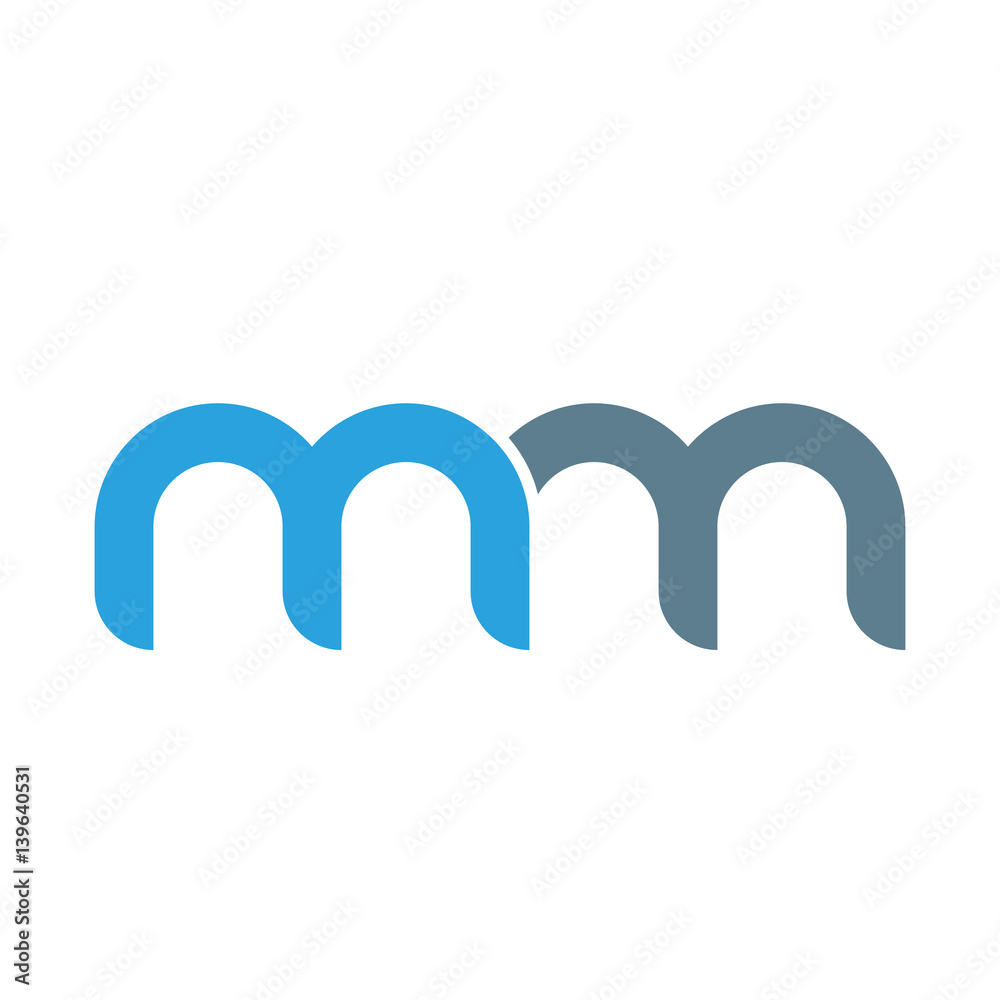 MM M M Letter Logo Design. Initial Letter MM Linked Circle