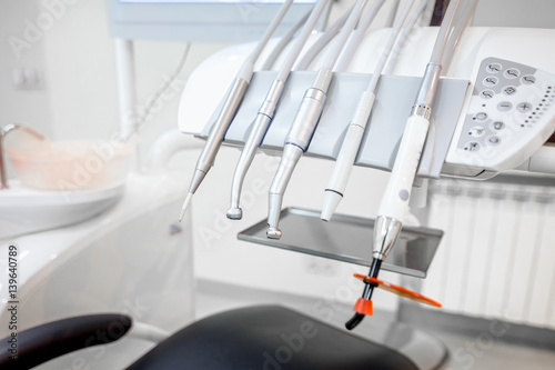 Dental instruments in dental office