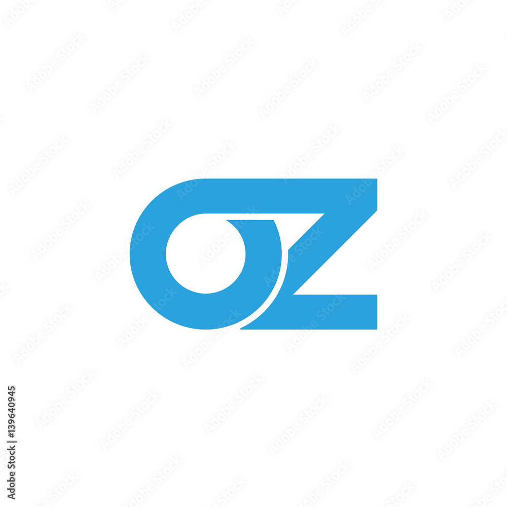 Initial letter oz modern linked circle round lowercase logo blue Initial letter oz modern linked circle round lowercase logo blue