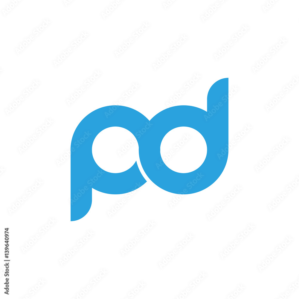 Initial letter pd modern linked circle round lowercase logo blue Initial letter pd modern linked circle round lowercase logo blue