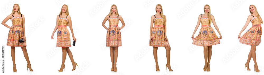 Woman in fashion looks isolated on white Woman in fashion looks isolated on white