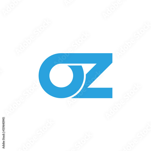 Obraz na plátně Initial letter oz modern linked circle round lowercase logo blue