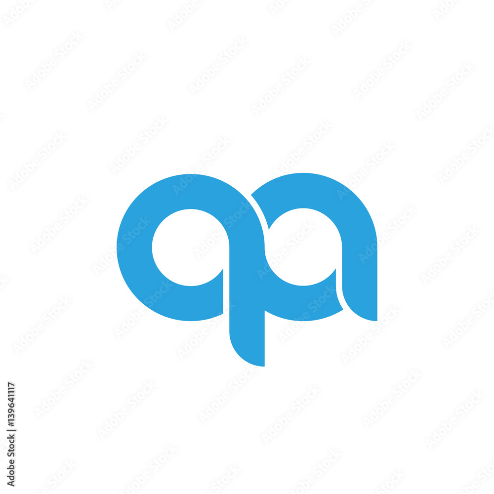 Initial letter qa modern linked circle round lowercase logo blue gray Initial letter qa modern linked circle round lowercase logo blue gray