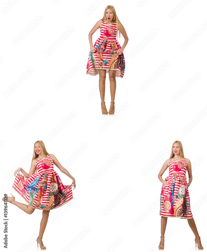 Collage of woman in fashion look isolated on white Collage of woman in fashion look isolated on white