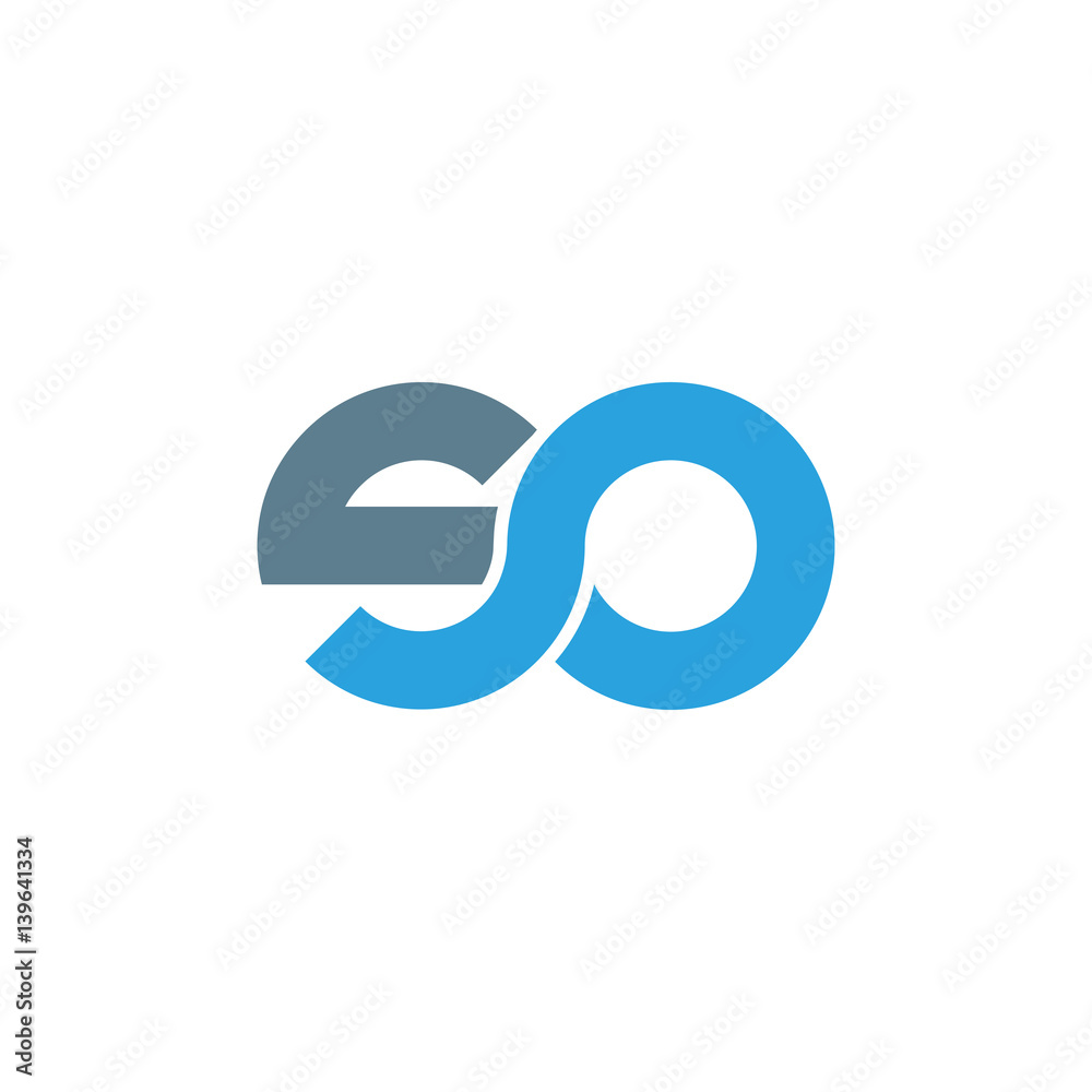 Initial letter so modern linked circle round lowercase logo blue gray Initial letter so modern linked circle round lowercase logo blue gray