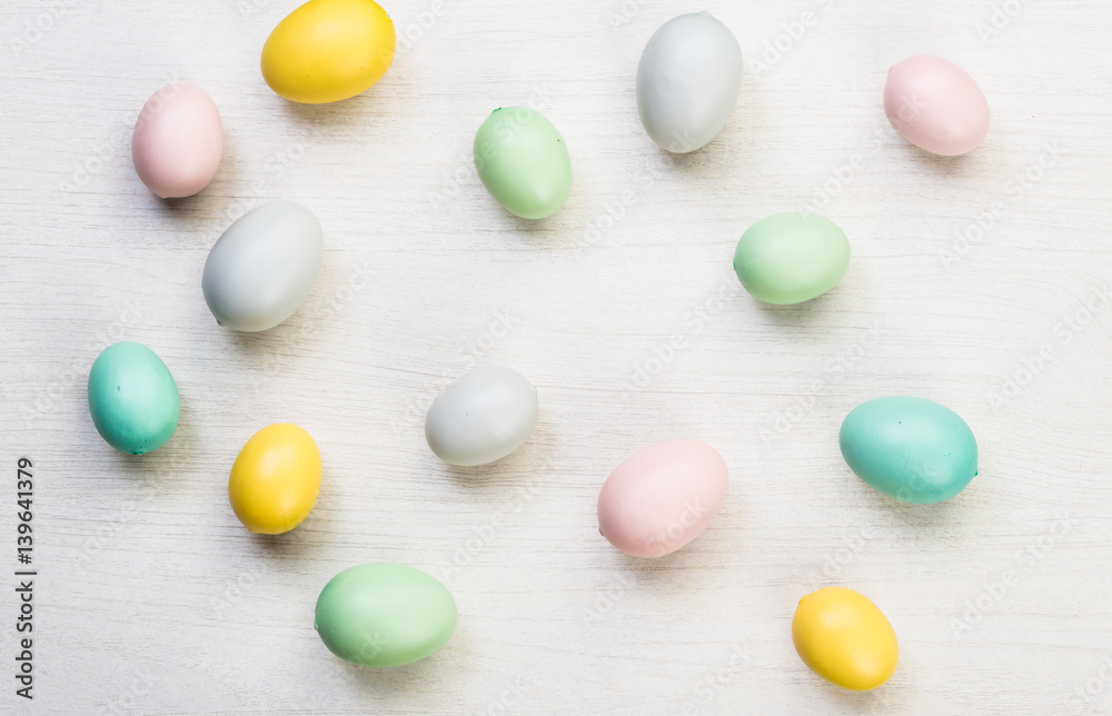 Easter spring eggs on white background texture Easter spring eggs on white background texture