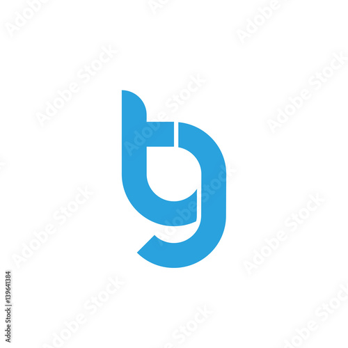 Initial letter tg modern linked circle round lowercase logo blue