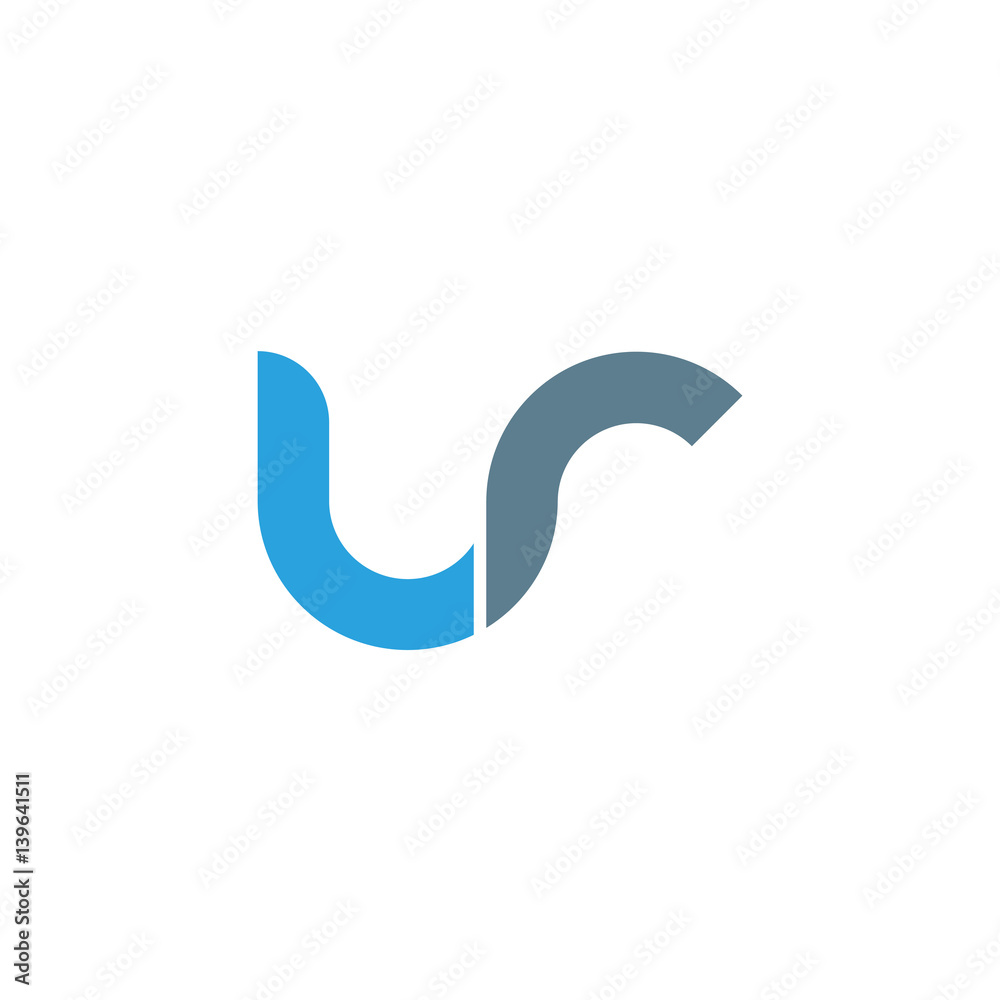 Initial letter ur modern linked circle round lowercase logo blue gray Initial letter ur modern linked circle round lowercase logo blue gray