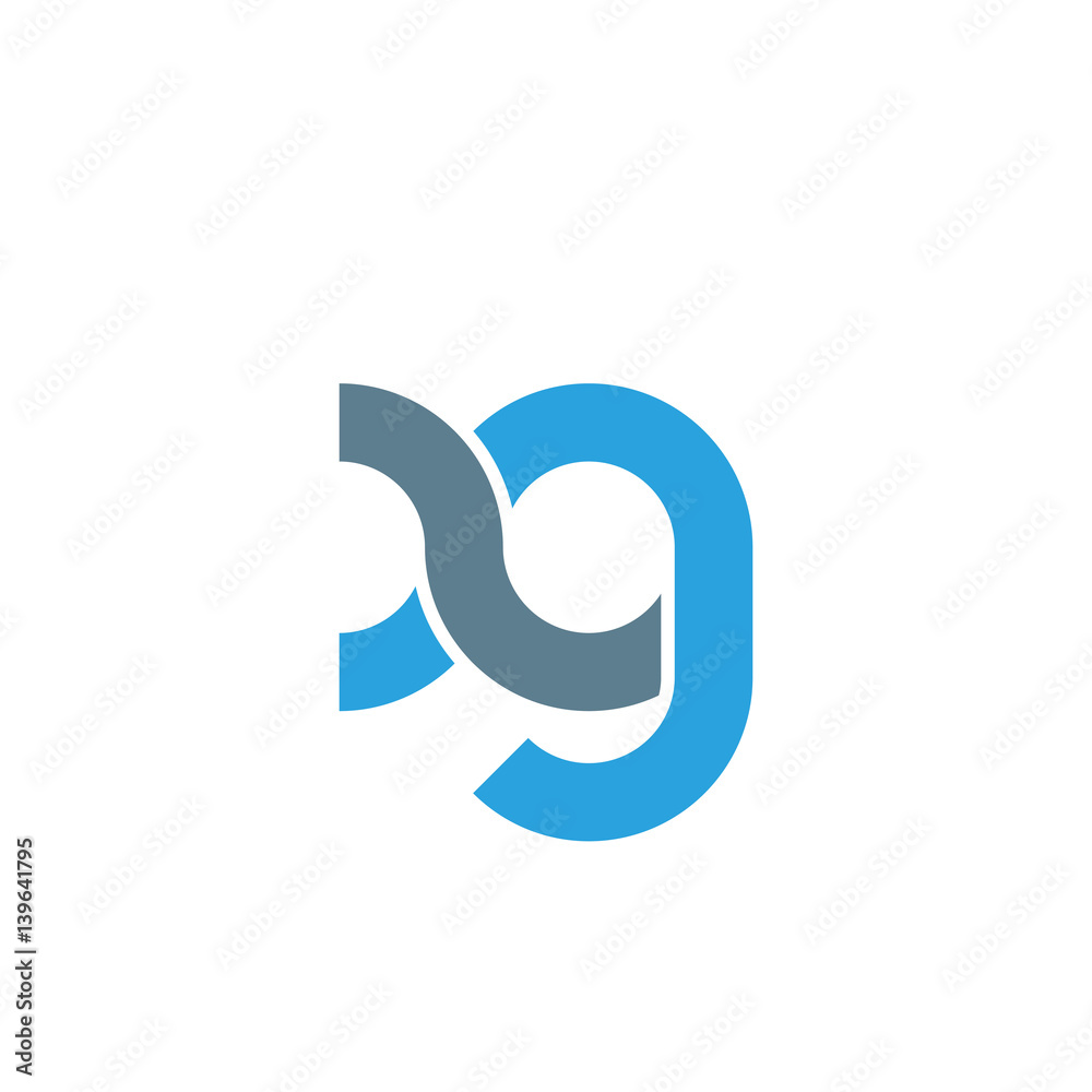 Initial letter xg modern linked circle round lowercase logo blue gray Initial letter xg modern linked circle round lowercase logo blue gray