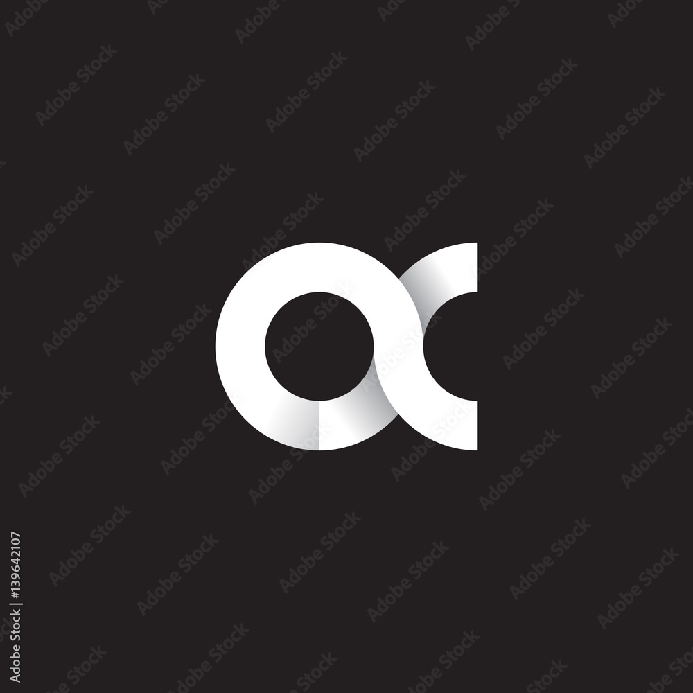 Initial lowercase letter ax, linked circle rounded logo with shadow gradient, white color on black background Initial lowercase letter ax, linked circle rounded logo with shadow gradient, white color on black background