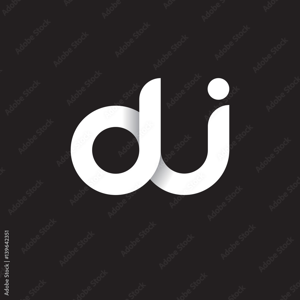 Initial lowercase letter di, linked circle rounded logo with shadow gradient, white color on black background Initial lowercase letter di, linked circle rounded logo with shadow gradient, white color on black background