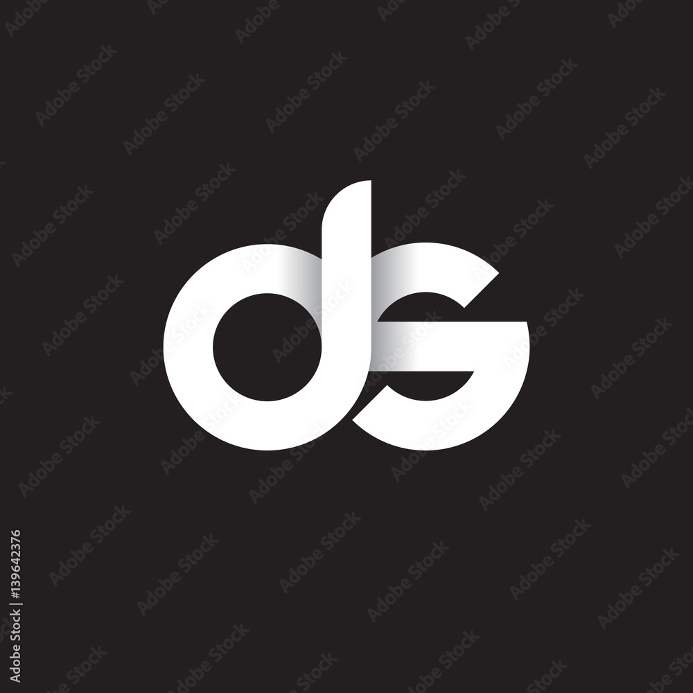 Initial lowercase letter ds, linked circle rounded logo with shadow gradient, white color on black background Initial lowercase letter ds, linked circle rounded logo with shadow gradient, white color on black background