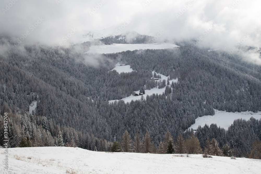 Mountains view. Winter. Aosta valley, Italy