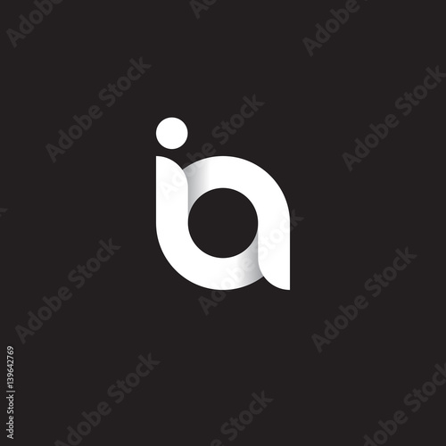 фотографія Initial lowercase letter ia, linked circle rounded logo with shadow gradient, wh