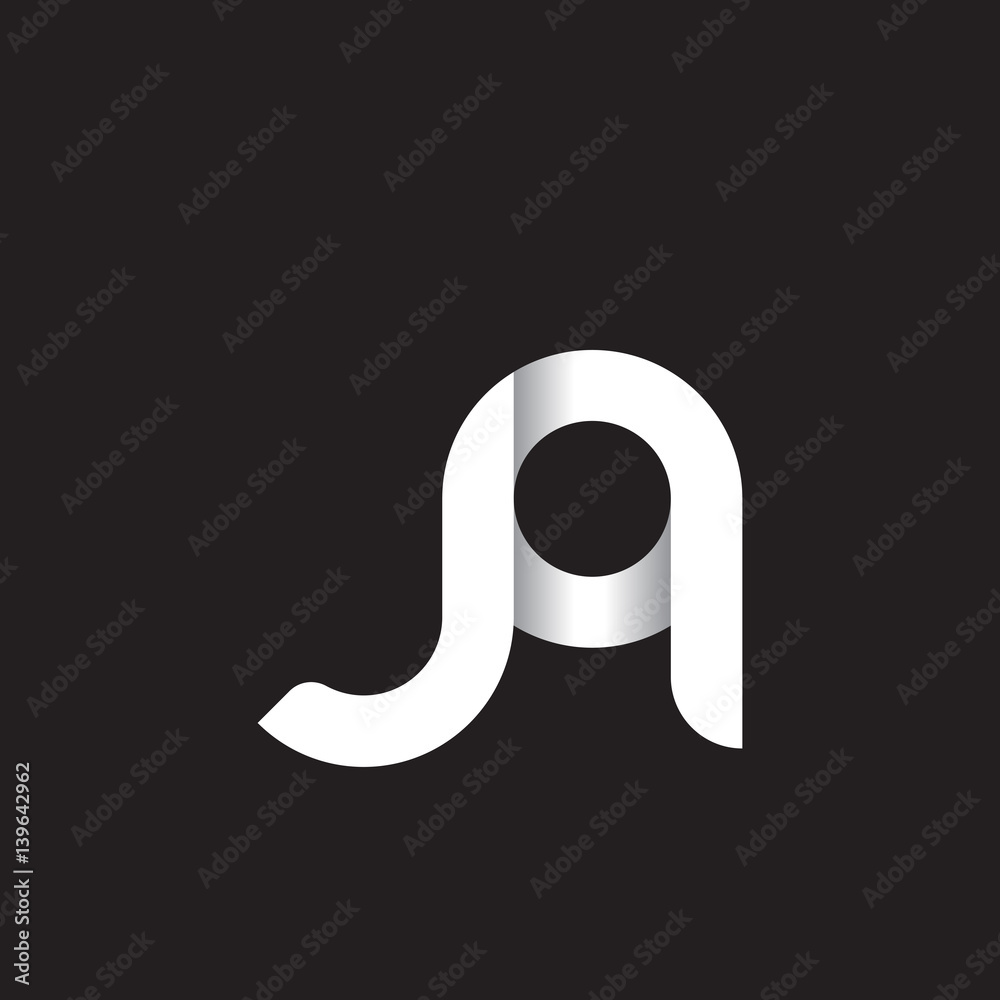 Initial lowercase letter jq, linked circle rounded logo with shadow gradient, white color on black background Initial lowercase letter jq, linked circle rounded logo with shadow gradient, white color on black background