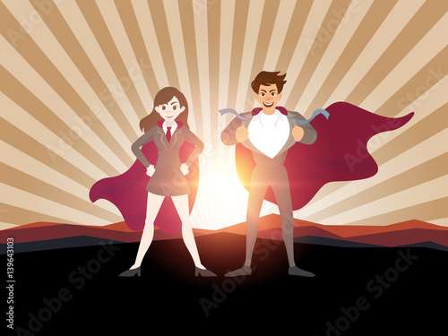 Superhero business man concept.vector illustration.