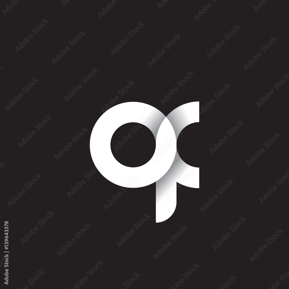 Initial lowercase letter of, linked circle rounded logo with shadow gradient, white color on black background Initial lowercase letter of, linked circle rounded logo with shadow gradient, white color on black background