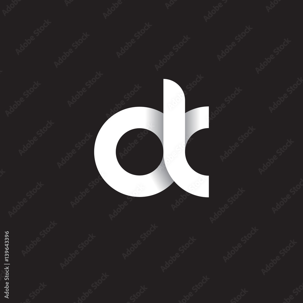 Initial lowercase letter ok, linked circle rounded logo with shadow gradient, white color on black background