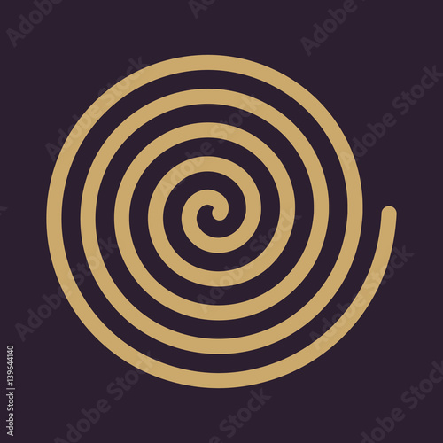 Spiral icon. Helix and scroll, gyre, curl, loop symbol. Flat design. Stock - Vector illustration