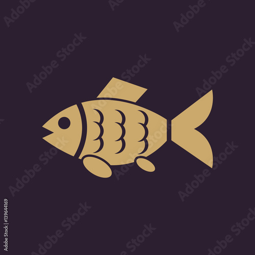 Fish icon. Fishing and angling, minnow symbol. Flat design. Stock - Vector illustration