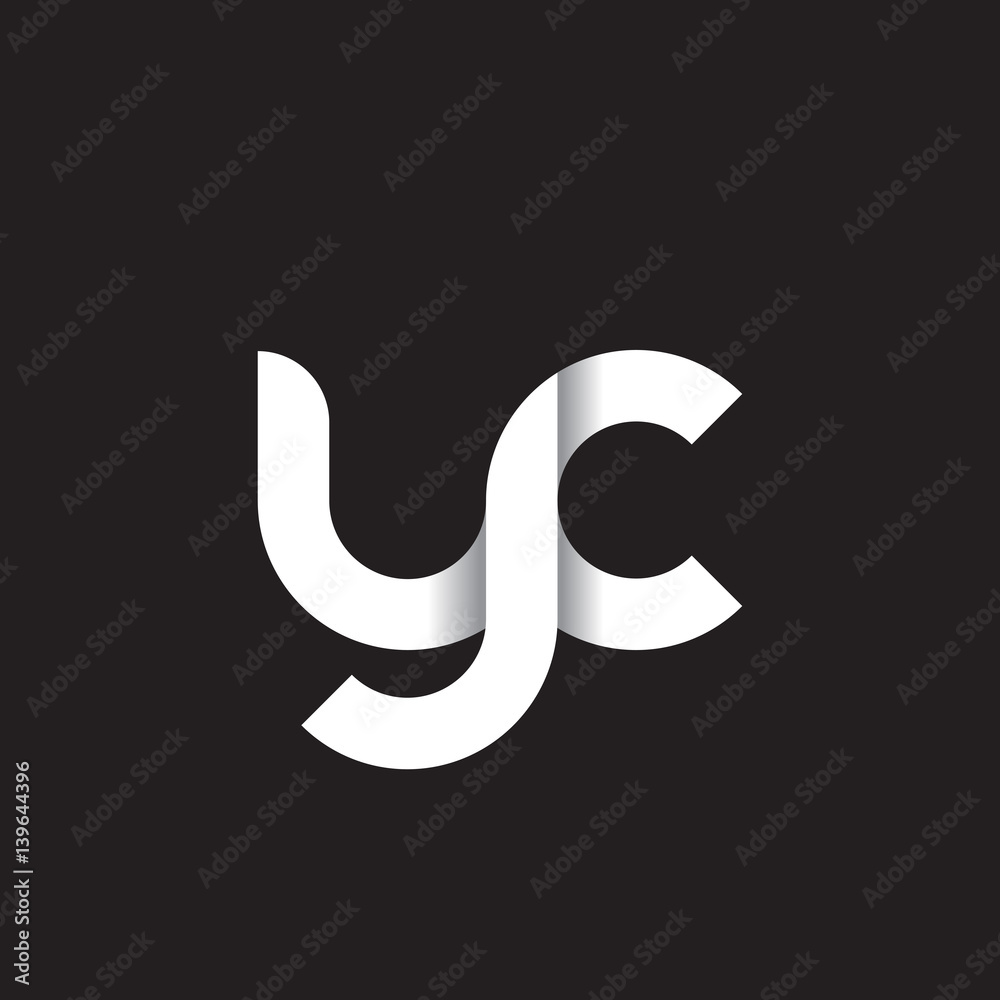 Initial lowercase letter yc, linked circle rounded logo with shadow gradient, white color on black background Initial lowercase letter yc, linked circle rounded logo with shadow gradient, white color on black background