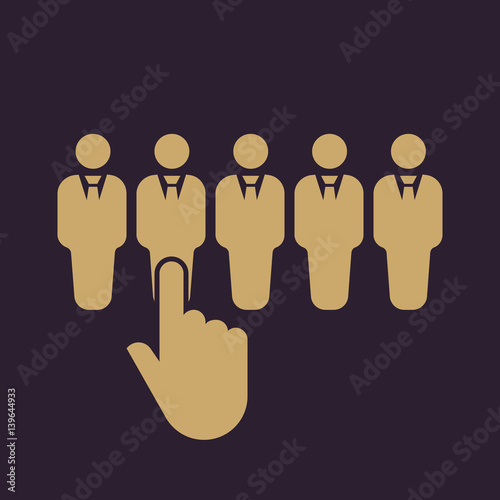 Recruitment icon. Staff selection symbol. Flat design. Stock - Vector illustration