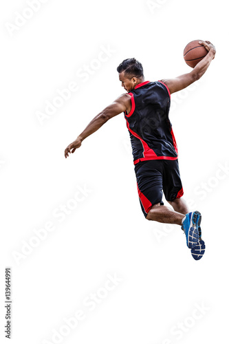 Basketball player isolated on white clipping path © pixfly