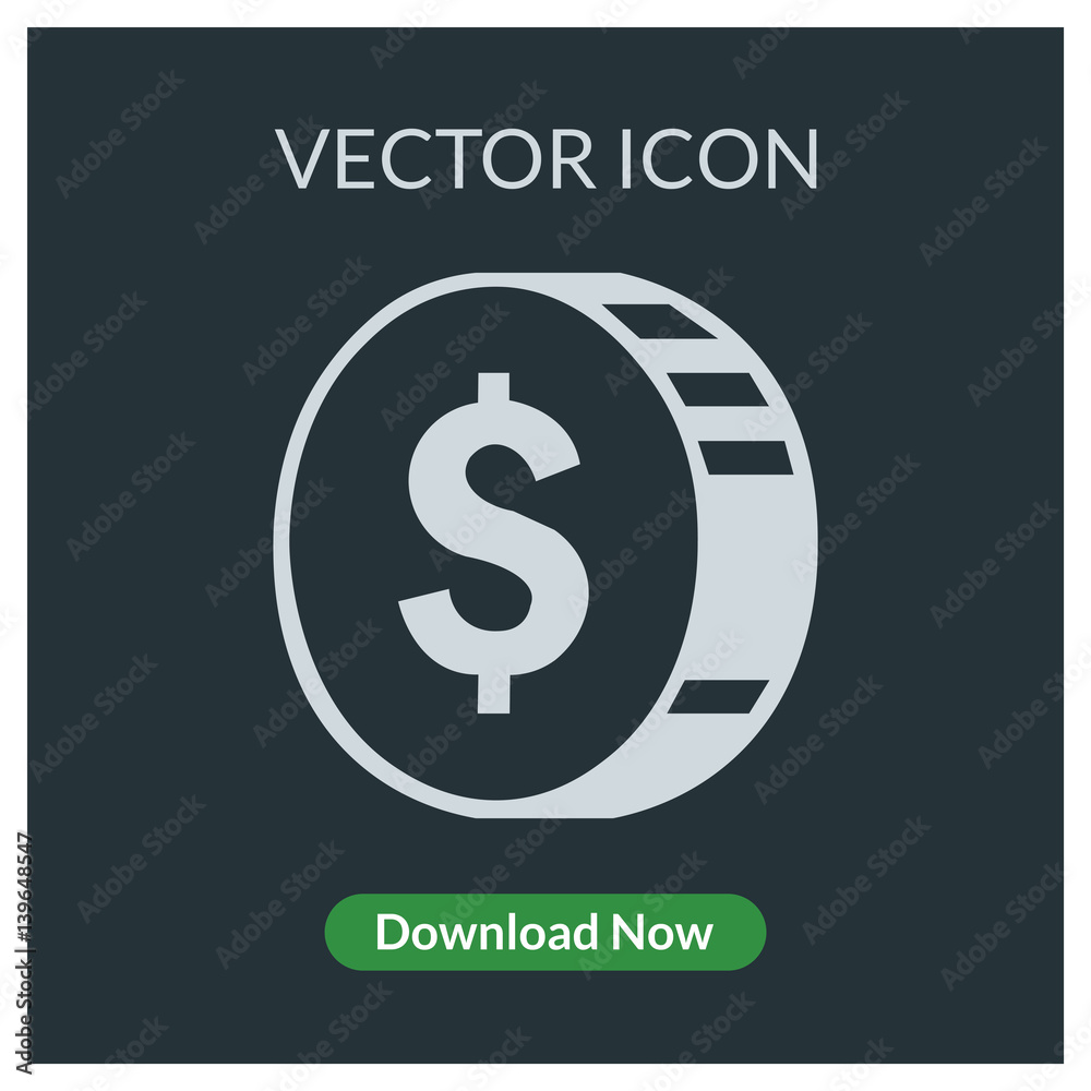 Dollar coin vector icon Dollar coin vector icon