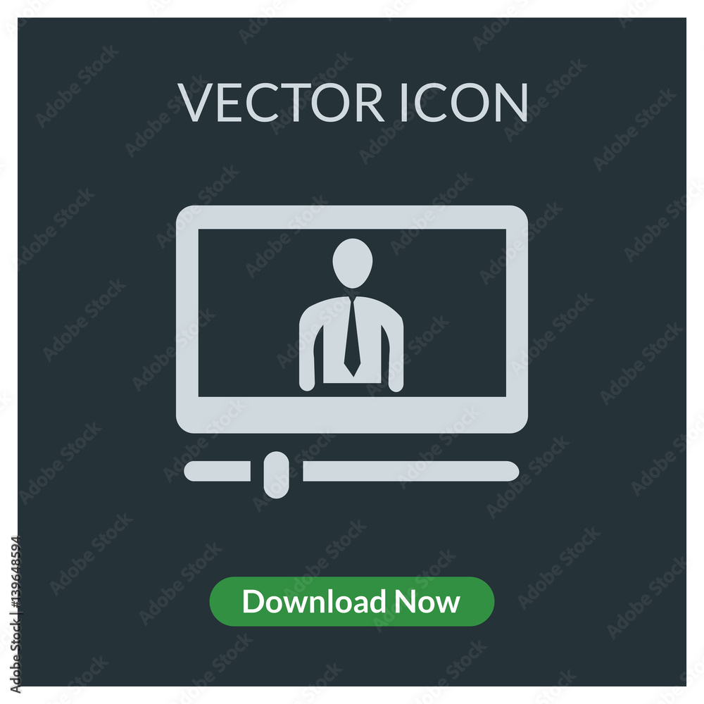 Man in monitor vector icon Man in monitor vector icon