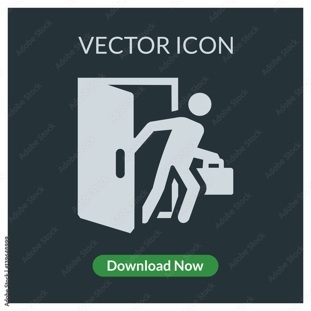 Running businessman vector icon