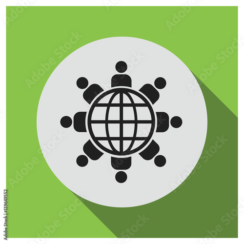 People aroun the globe vector icon