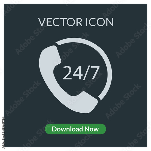 24/7 call center support vector icon
