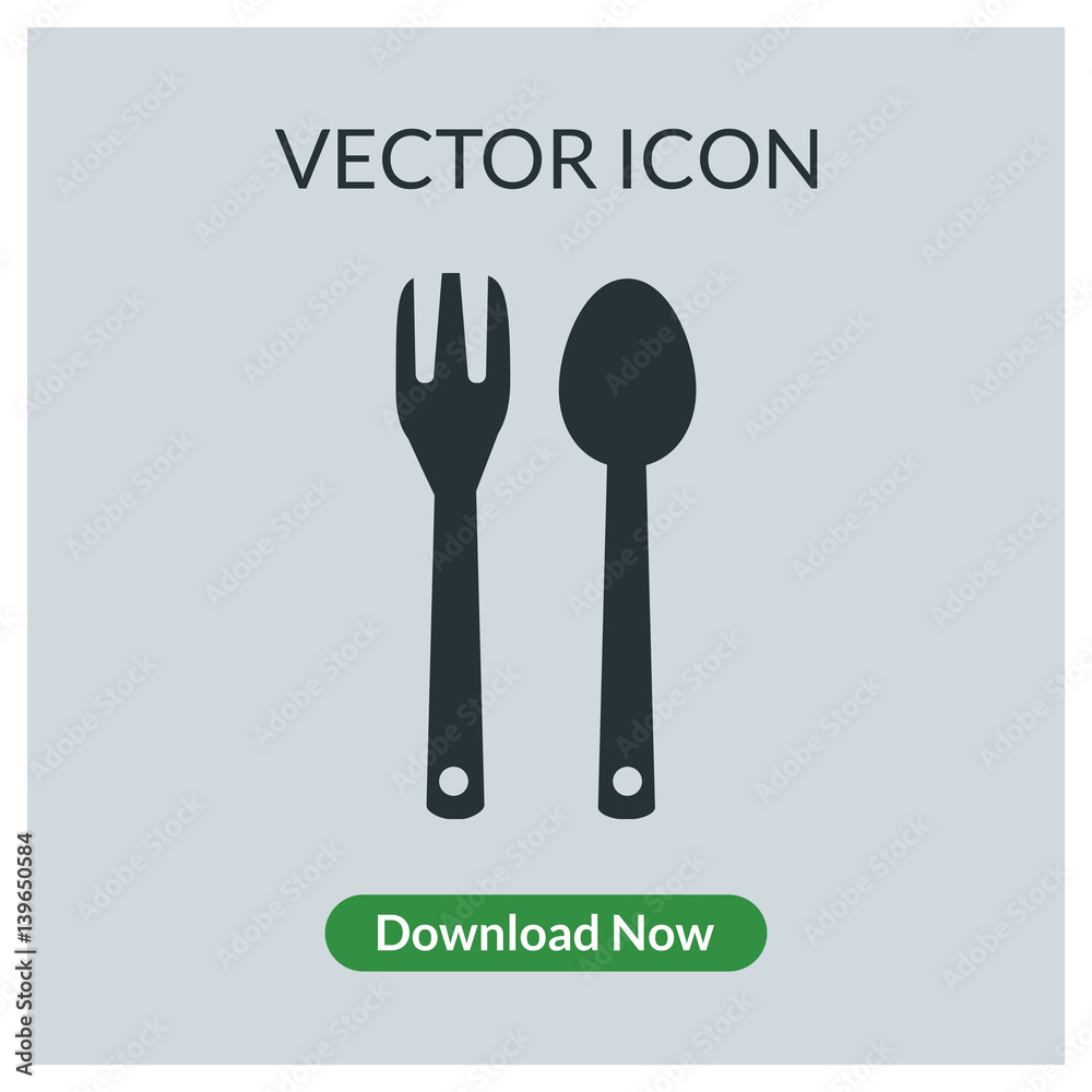 Fototapeta premium Fork and spoon vector icon