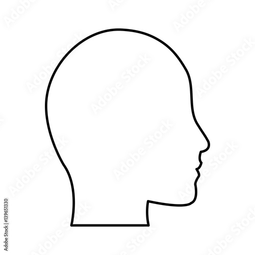 human head profile silhouette icon image vector illustration design 