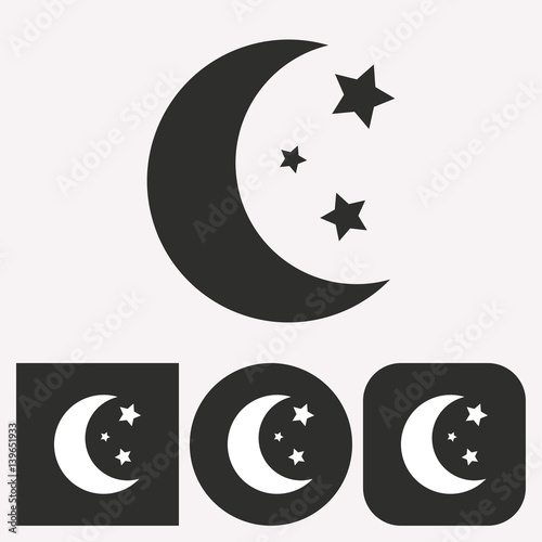 Moon star - vector icon.