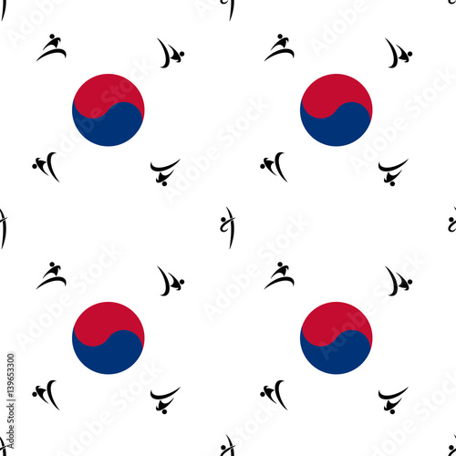 seamless pattern taekwondo