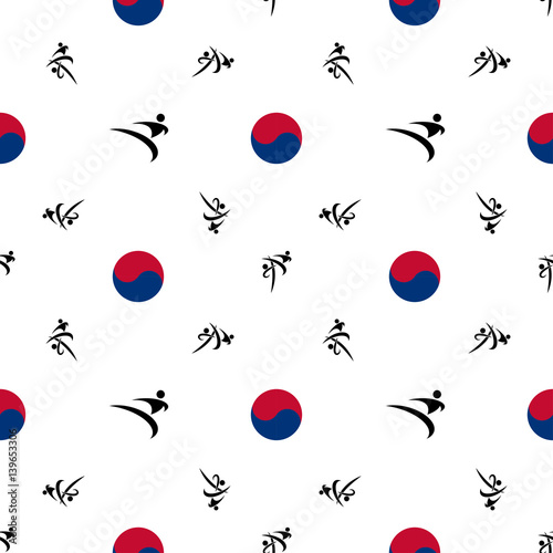 seamless pattern taekwondo