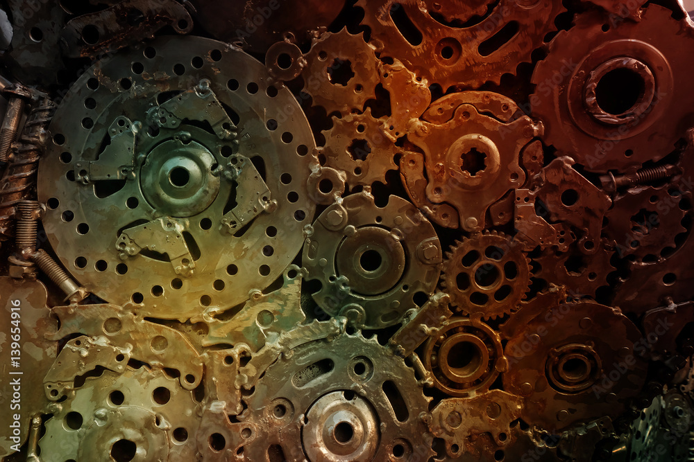 Recycle rough metal cogwheel texture background Recycle rough metal cogwheel texture background