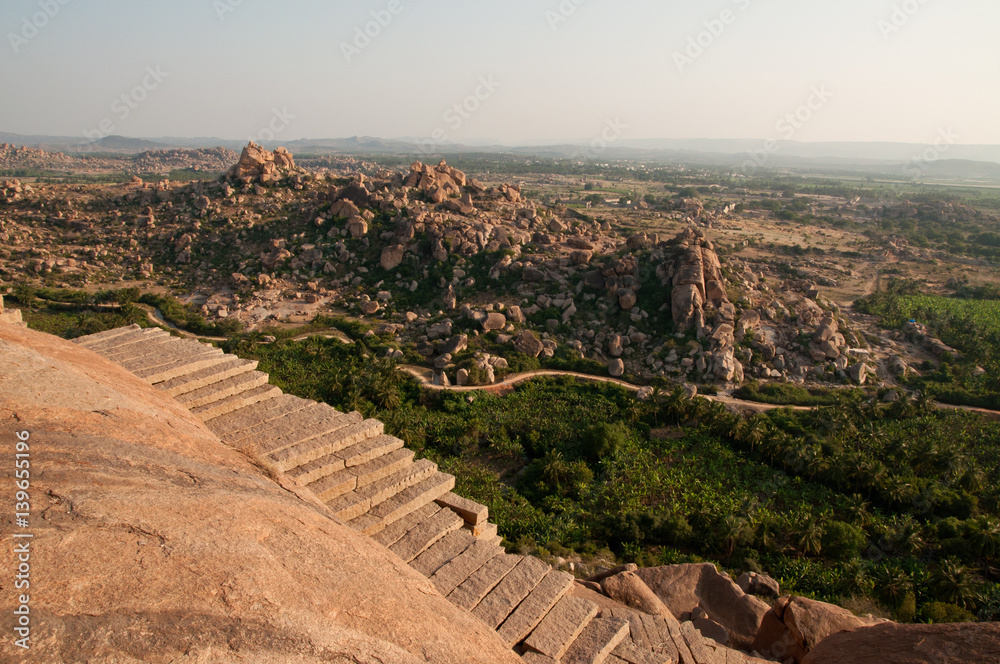 Scenic and tranquil landscape near Hampi, India
