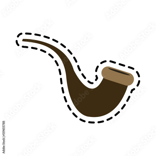 smoking pipe icon image vector illustration design 