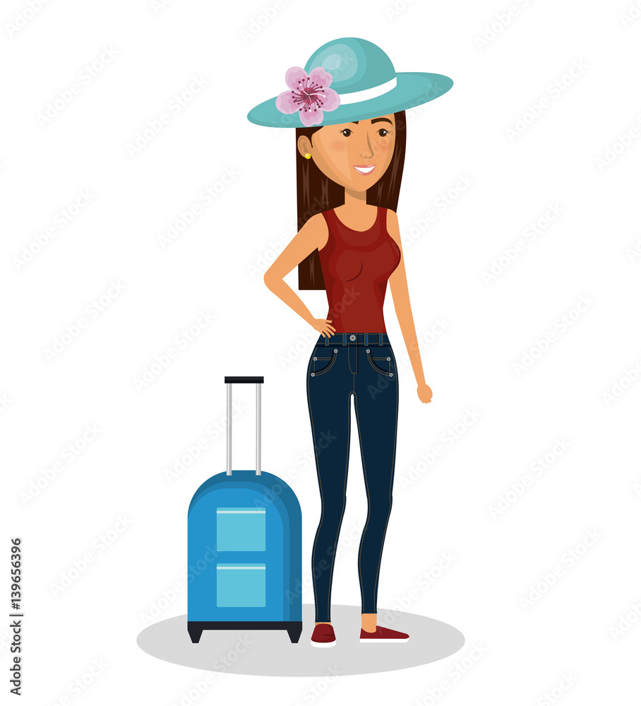 person with travel suitcase vector illustration design person with travel suitcase vector illustration design