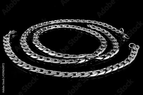 Set necklace and bracelet - Jewelry on a black background