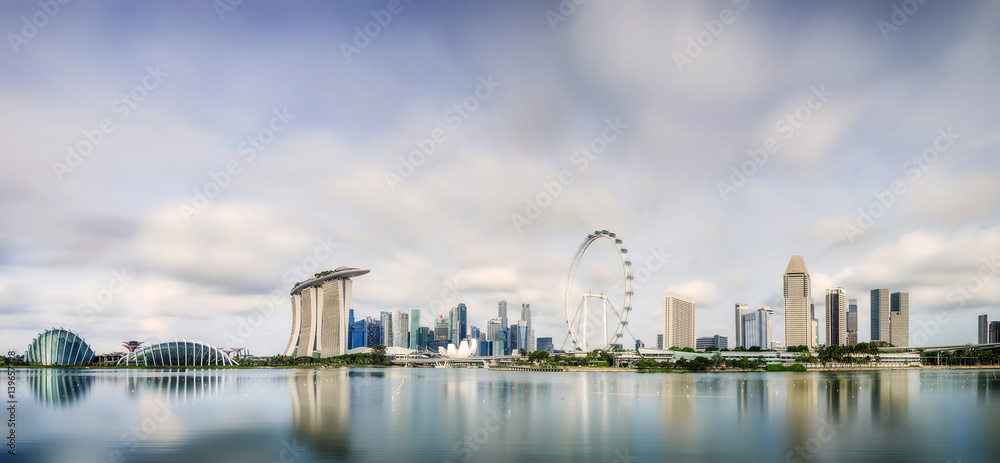 Singapore Skyline and view of Marina Bay