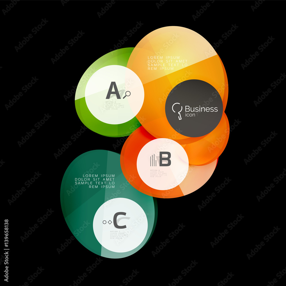 Vector glossy glass circles speech bubble on black Vector glossy glass circles speech bubble on black