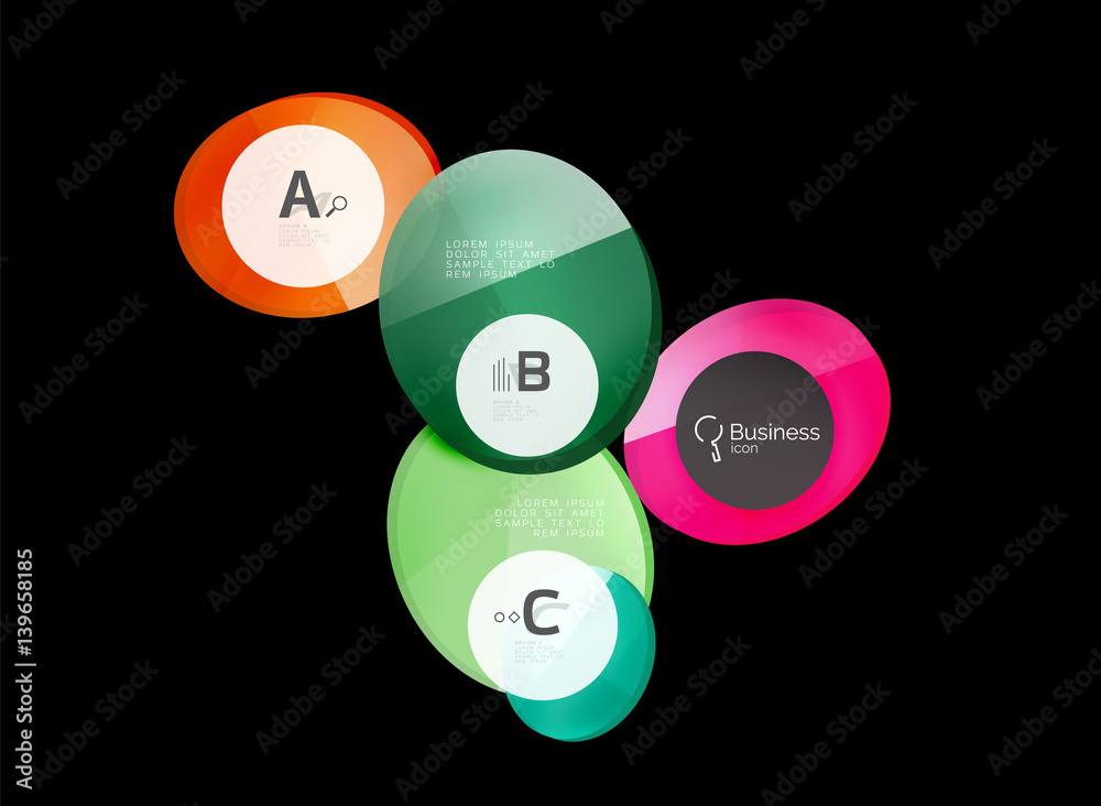 Vector glossy glass circles speech bubble on black Vector glossy glass circles speech bubble on black