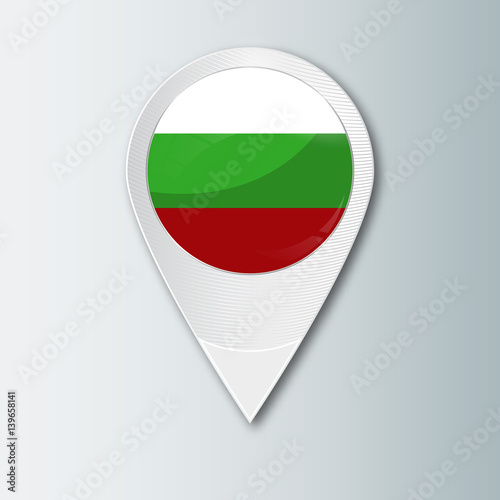 Pointer with the national flag of Bulgaria in the ball with reflection. Tag to indicate the location. Realistic vector illustration. Free Download Pointer with the national flag of Bulgaria in the ball with reflection. Tag to indicate the location. Realistic vector illustration. - GFXLoad