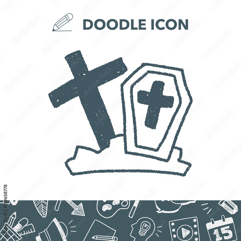grave doodle drawing vector de Stock | Adobe Stock