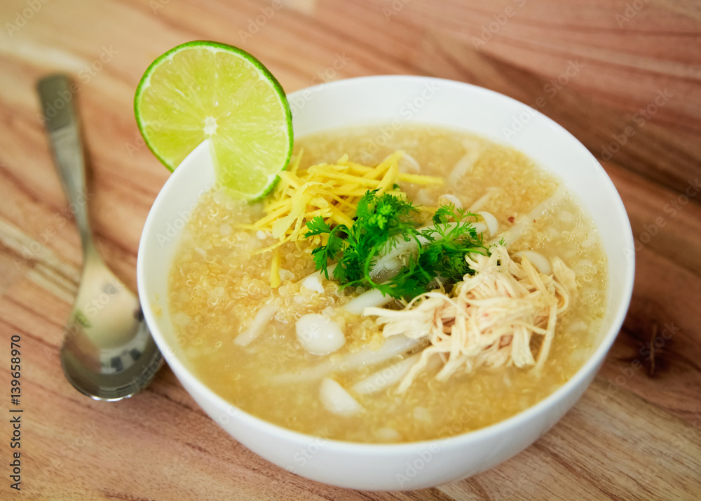 Quinoa soup with mushroom and herbs Quinoa soup with mushroom and herbs