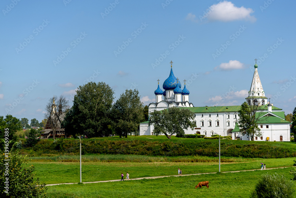 Old orthodox church in Suzdal summer day