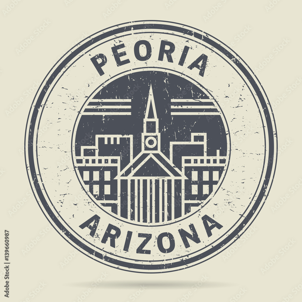 Grunge rubber stamp or label with text Peoria, Arizona Grunge rubber stamp or label with text Peoria, Arizona